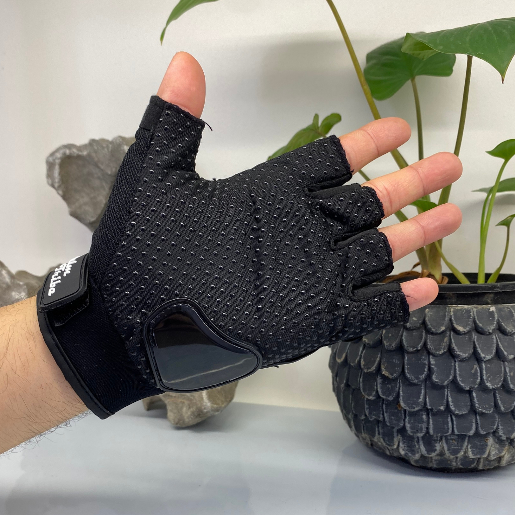 Găng tay xe máy cụt ngón có gù bảo vệ, găng tay xe máy bảo vệ tay, đi phượt Piramy Store