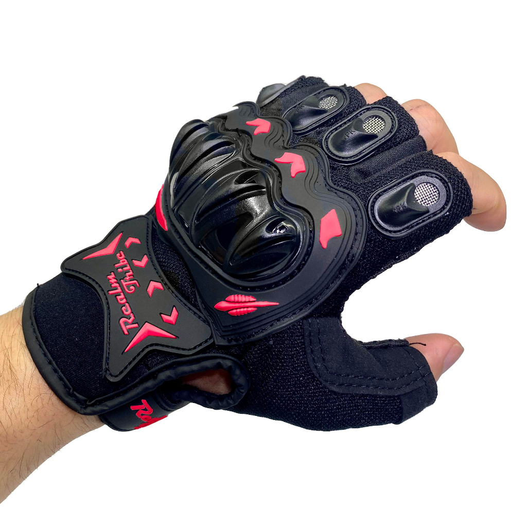 Găng tay xe máy cụt ngón có gù bảo vệ, găng tay xe máy bảo vệ tay, đi phượt Piramy Store