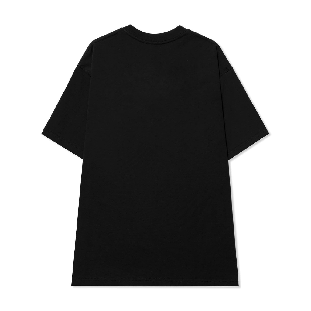 Áo thun trơn Unisex tay lỡ cổ tròn Basic màu Đen vải Cotton 100%,co giãn, thoáng mát, dày dặn