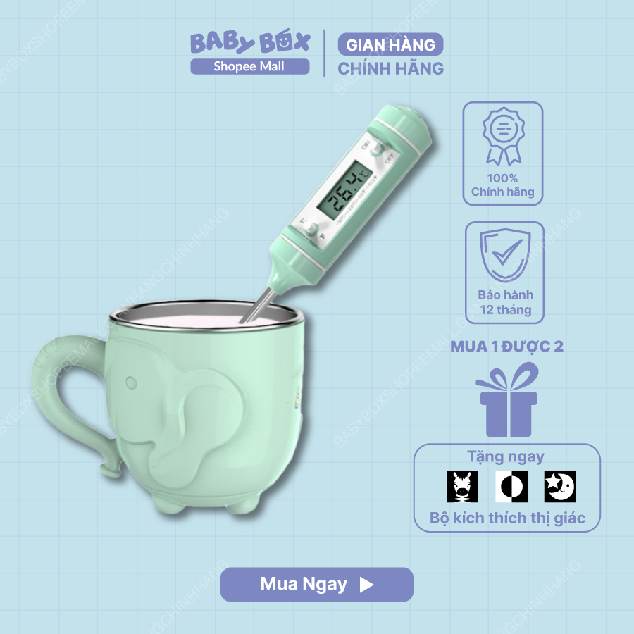 Nhiệt kế đo nước pha sữa BabyBox, đo nhiệt độ nước, thức ăn chính xác sang trọng