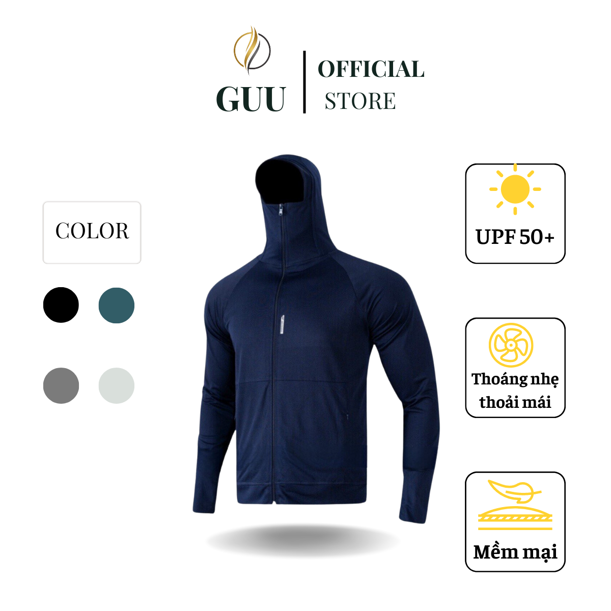 Áo Chống Nắng Nam Cao Cấp, Chống Nắng Chống Tia UV Thoáng Mát Thấm Hút Mồ Hôi CN27