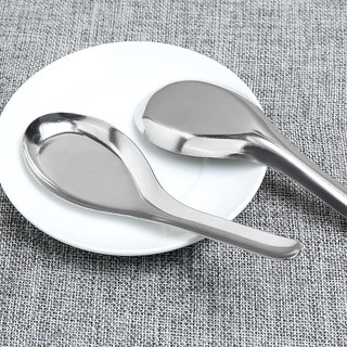 Combo 2 thìa ăn cơm thìa ăn phở thìa ăn súp inox cao cấp - màu trắng bạc 15.5 cm..