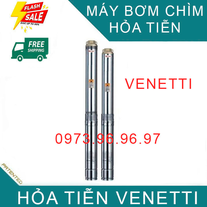 Máy bơm chìm hỏa tiễn VENETTI 2.5IN 370W đường kính máy 60 thả ống 76 - Bao gồm 1 hộp tụ bảo vệ bơm