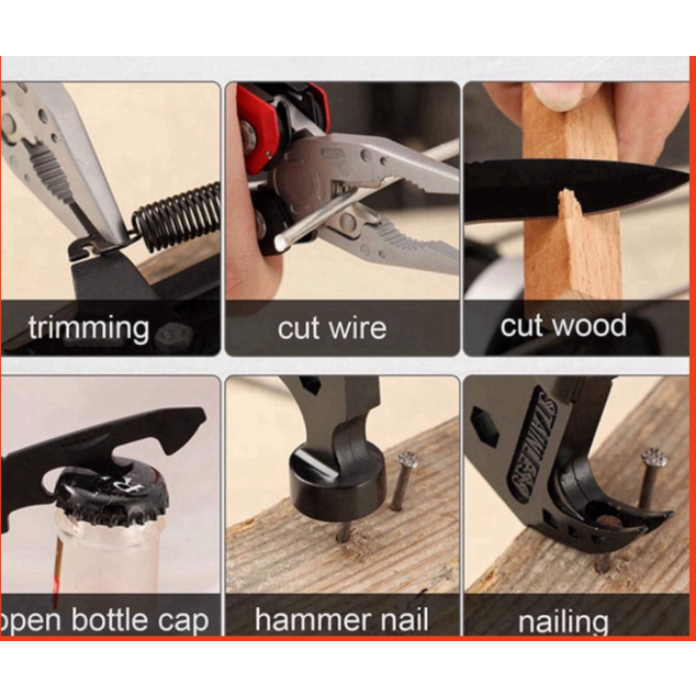 🔥FREESHIP🔥 Búa - Kìm gấp gọn đa năng 14 in1 bằng thép không gỉ - Bộ dụng cụ đi phượt, cứu hộ