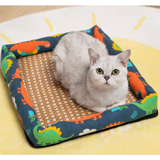 Thảm chiếu điều hòa cho thú cưng - Ổ nằm mùa hè cho thú cưng hình chữ nhật nhiều màu sắc, dễ dàng làm sạch