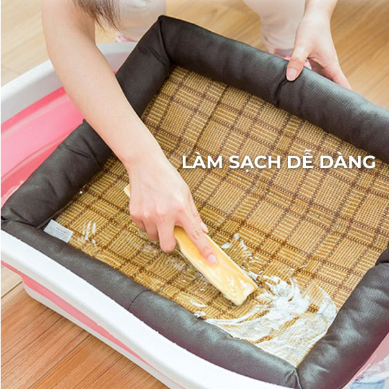 Thảm chiếu điều hòa cho thú cưng - Ổ nằm mùa hè cho thú cưng hình chữ nhật nhiều màu sắc, dễ dàng làm sạch