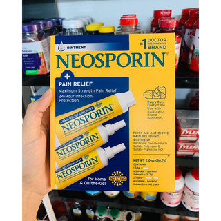 Set kem mỡ bôi bỏng Neosporin Pain Relief Ointment 56,7g
