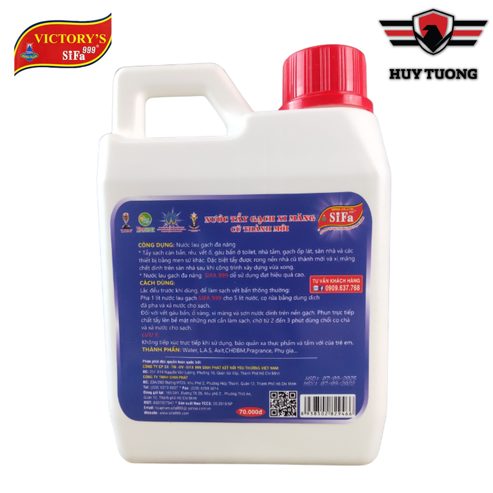 Nước lau gạch đa năng cao cấp Victory's Sifa999 1100ml, tẩy gạch sáng bóng, lau sạch mọi vết bẩn cứng đầu - Huy Tưởng