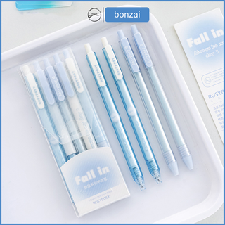 Bộ 5 bút gel đen Fall In Rosy Rosy màu Pastel xinh xắn.
