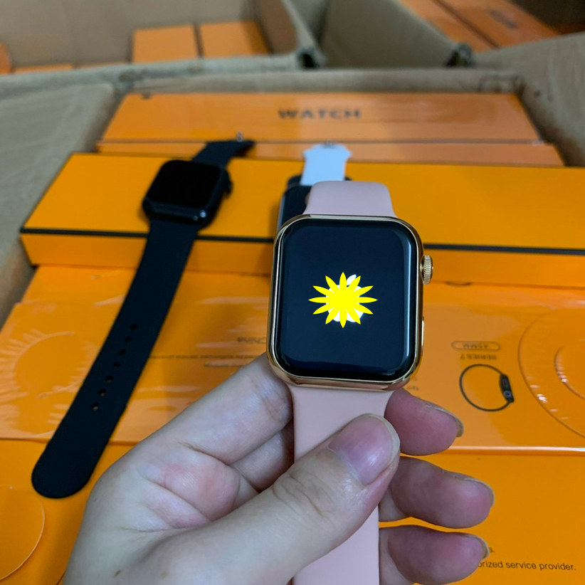 Đồng Hồ Thông Minh LOGO TÁO HƠ MẸC Seri 8 Full Thông Báo / Smart Watch Hermes Khung Thép / Màn Hình Tràn Viền Siêu Mượt