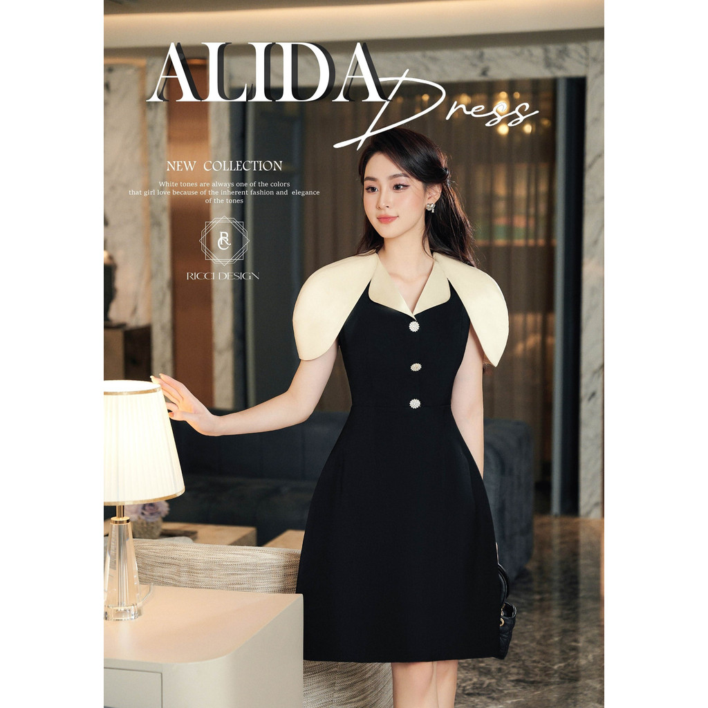 Váy B7 Alida Dress Ricci thiết kế chất liệu cheo hàn dệt cao cấp | RICCI OFFICIAL