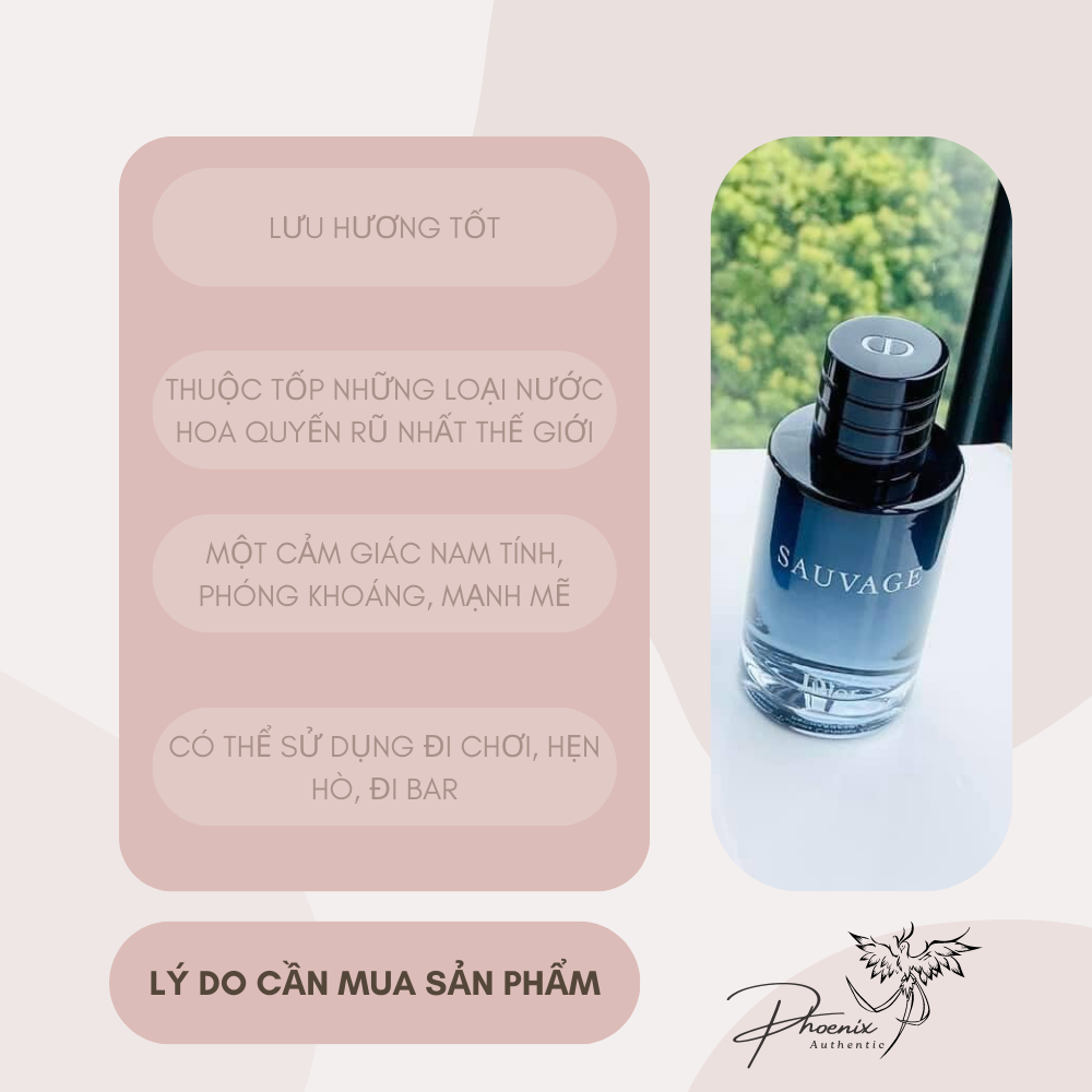 Nước hoa nam Dior sauvage EDP 10ml lịch lãm, cuốn hút- Phoenix Authentic