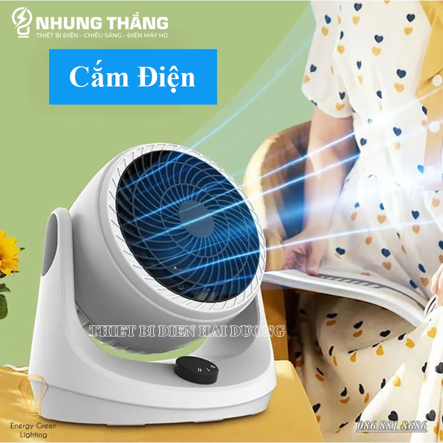 Quạt Tản Để Bàn Mini Cao Cấp QB-F9 - Điều Hoà Tuần Hoàn Lưu Thông Khí - 3 Tốc Độ Gió - Xoay 280 Độ - Bảo Hành 1 Năm