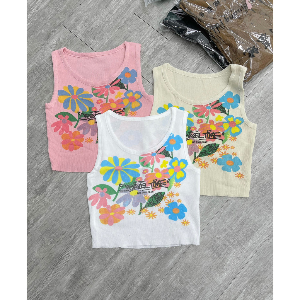 Áo 3 lỗ croptop nữ in hình họa tiếp cá tính mã 1923 SINSIN SHOP