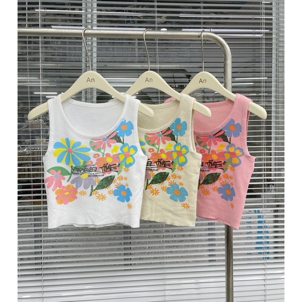 Áo 3 lỗ croptop nữ in hình họa tiếp cá tính mã 1923 SINSIN SHOP