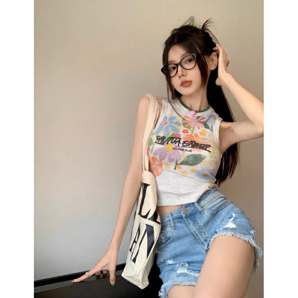 Áo 3 lỗ croptop nữ in hình họa tiếp cá tính mã 1923 SINSIN SHOP
