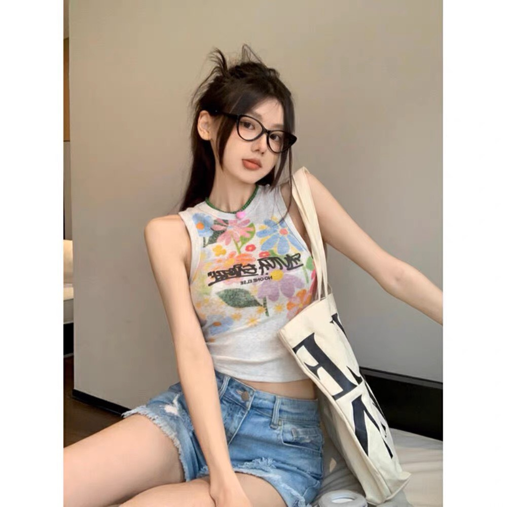 Áo 3 lỗ croptop nữ in hình họa tiếp cá tính mã 1923 SINSIN SHOP