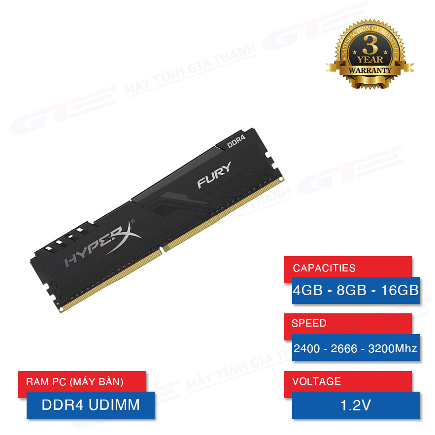 Ram DDR4 8GB 2400 / 2666Mhz Kingston - Cty Bảo Hành 36 Tháng