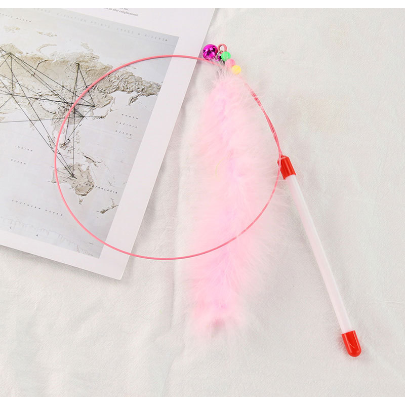 Đồ chơi cần câu mèo gắn lông vũ, đồ chơi que ngộ nghĩnh cho mèo, gậy mèo