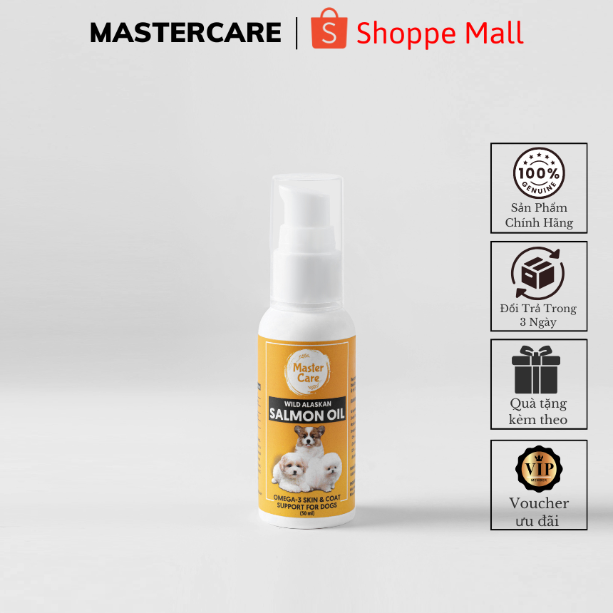 Dầu Cá Hồi Cho Chó MASTERCARE 100ML Gel Dinh Dưỡng Hỗ Trợ Đẹp Da Mượt Lông Hiệu Quả Sau 7 Ngày Sử Dụng