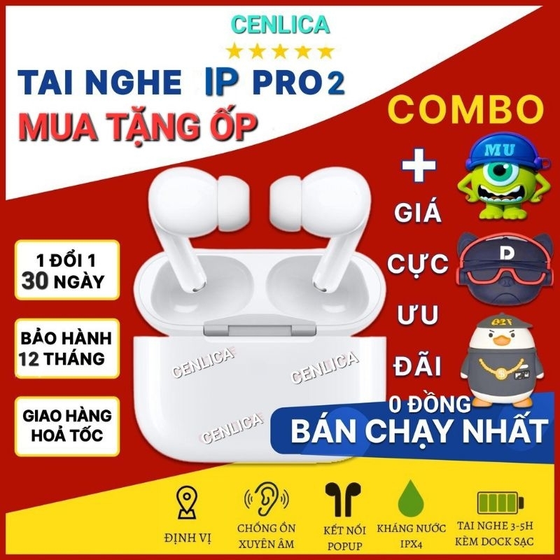 Tai nghe Bluetooth AP2 / AlP3/ APro,Tai Nghe  Không Dây Pin Trâu, Full Chức Năng, Định Vị, Đổi Tên, Chính Hãng CENLICA