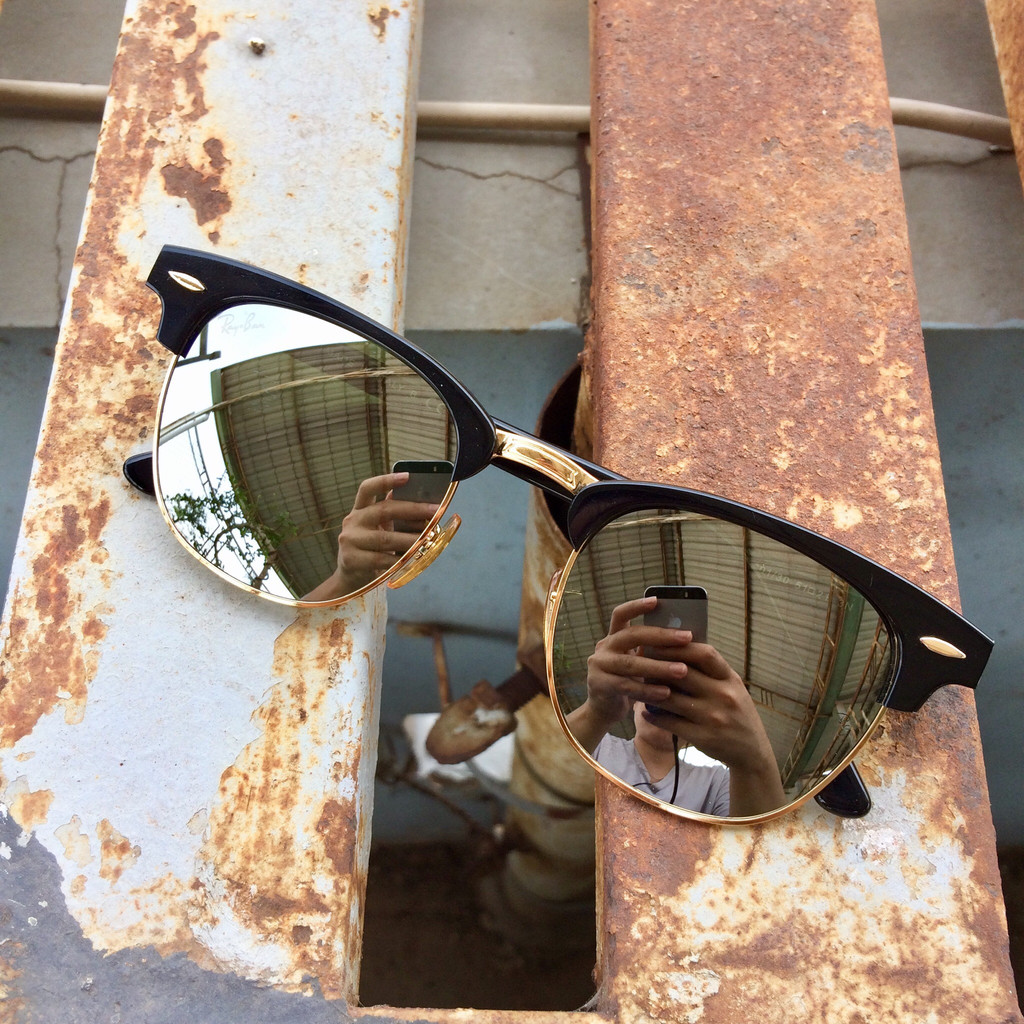 KÍNH CLUBMASTER TRÁNG GƯƠNG BẠC CHUẨN ZIN 98%