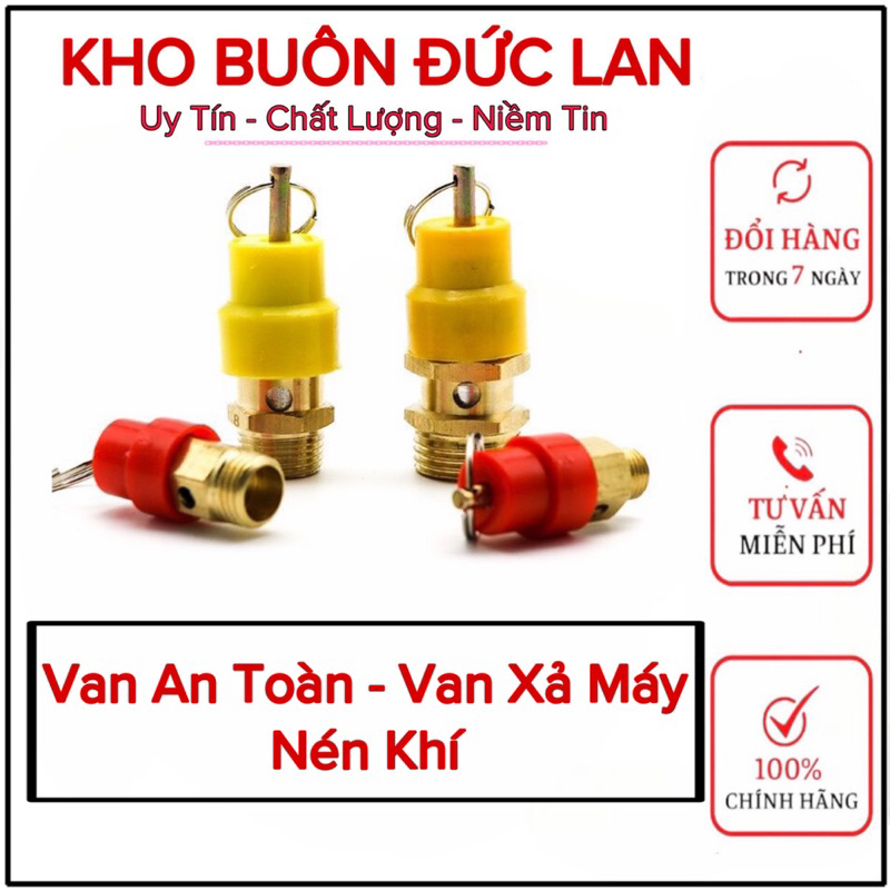 Van Xả Khí Nén An Toàn Loại Xả Móc Ren 1/4 ,3/8 ,1/2 - Van An Toàn Máy Nén Khí