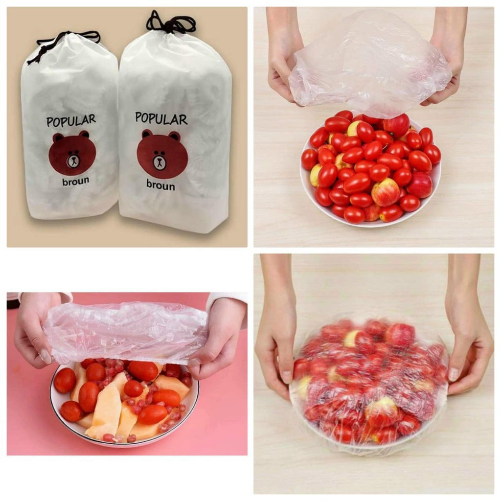 Túi Gấu Bọc Thực Phẩm Đa Năng- Set 100 Màng Bọc Thực Phẩm