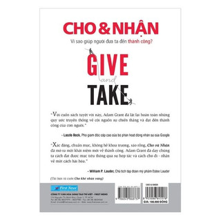 Sách - cho và nhận - give and take