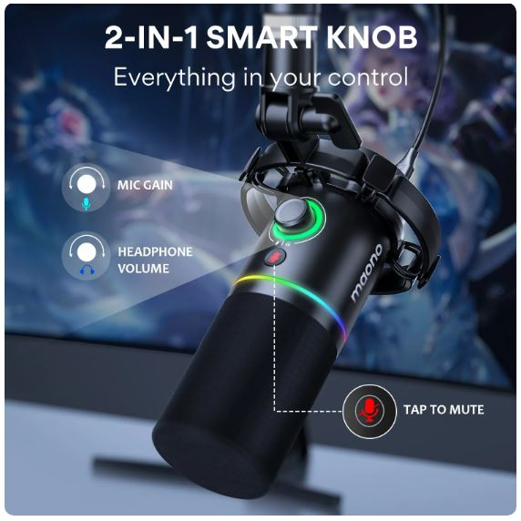 MAONO PD200X - Micro Podcast - hỗ trợ kết nối USB/XLR - Recording, Streaming, Gaming & Voice-Over - Hàng chính hãng