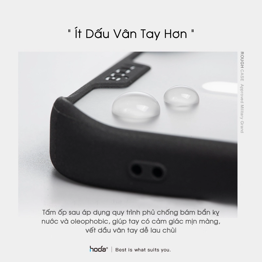 Ốp lưng nhựa cứng nhám ROUGH HODA chống sốc, chống bám vân tay tương thích sạc từ tính cho iPhone 14 series