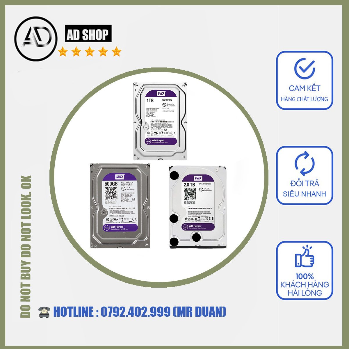 Ổ cứng HDD 2Tb Western Purple (màu tím) cho camera bảo hành 24 tháng | BigBuy360 - bigbuy360.vn