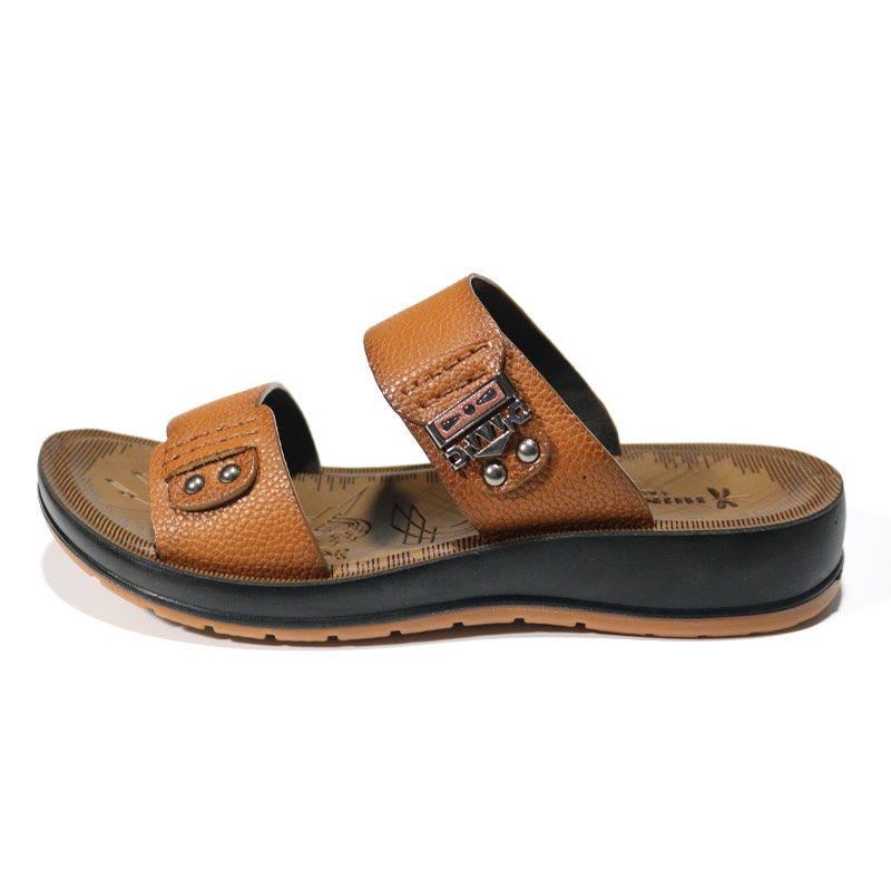 Dép da nam được làm từ da bò cao cấp đế kếp mề dẻo nâng chiều cao 3cm