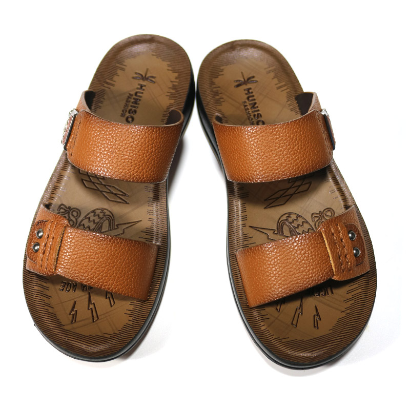 Dép da nam được làm từ da bò cao cấp đế kếp mề dẻo nâng chiều cao 3cm