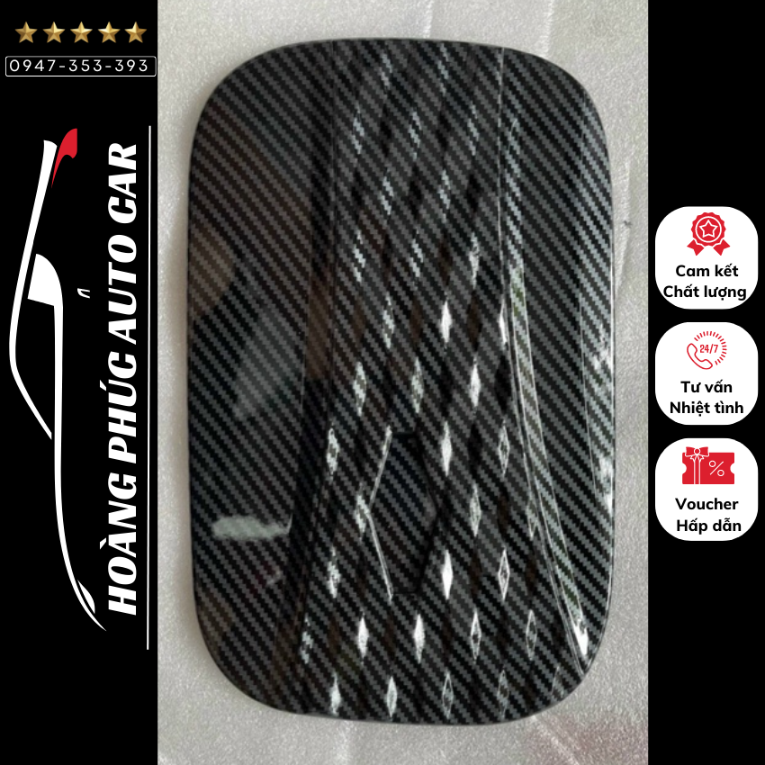Ốp nắp bình xăng CARBON xe Kia Carnival 2021- 2022- 2023 nhựa ABS vân CACBON