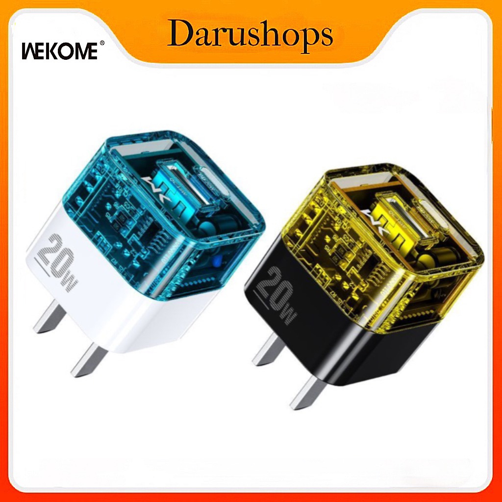 🌟CHÍNH HÃNG 🌟Củ sạc trong suốt Wekome WK WP-U149 củ sạc nhanh 20w PD Pioneer A + C chân cắm USB và Type-C