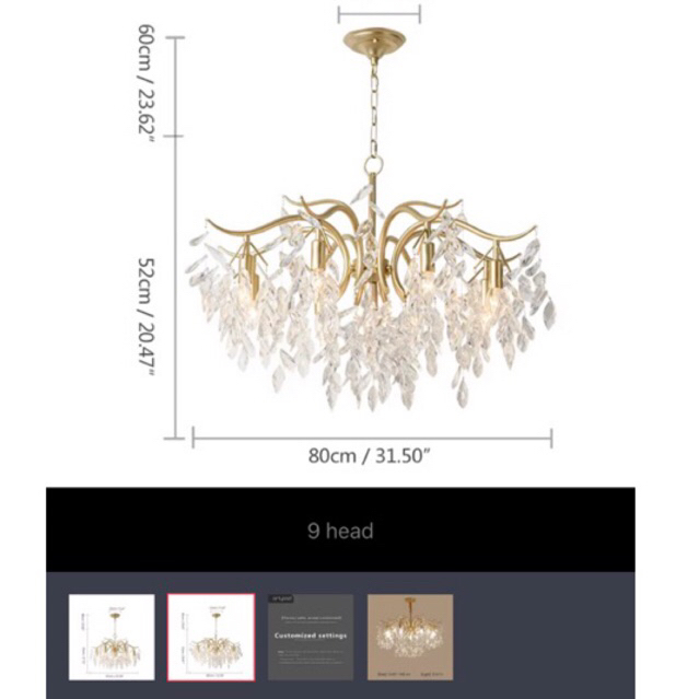 Đèn chùm phale rũ 9 bóng , đèn thả decor phòng khách phòng ngủ hiện đại