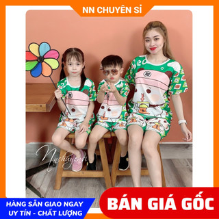 Đồ bộ hoạt hình bé trai bé gái size 7kg đến 70kg chất thun mềm mát in hình gấu pooh hoạt hình dễ thương DBRBD FULL SIZE