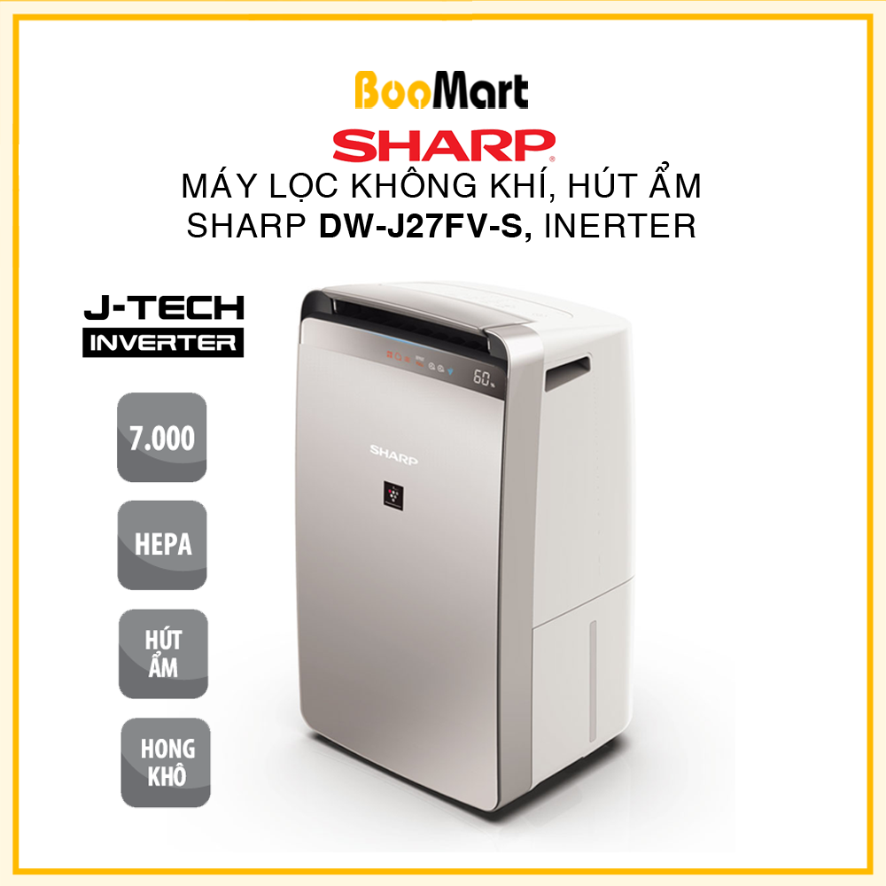 Máy lọc không khí và hút ẩm SHARP DW-J27FV-S, inverter tiết kiệm điện, hàng chính hãng, bảo hành 12 tháng | BigBuy360 - bigbuy360.vn