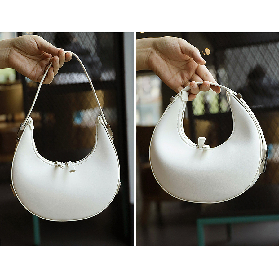 Túi da thật dáng cong bán nguyệt - TONI