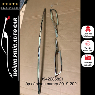 Viền xi trang trí cản sau xe CAMRY 2019-2020 Ốp cản sau Toyota Camry mạ crom trang trí chống trầy bảo vệ xe