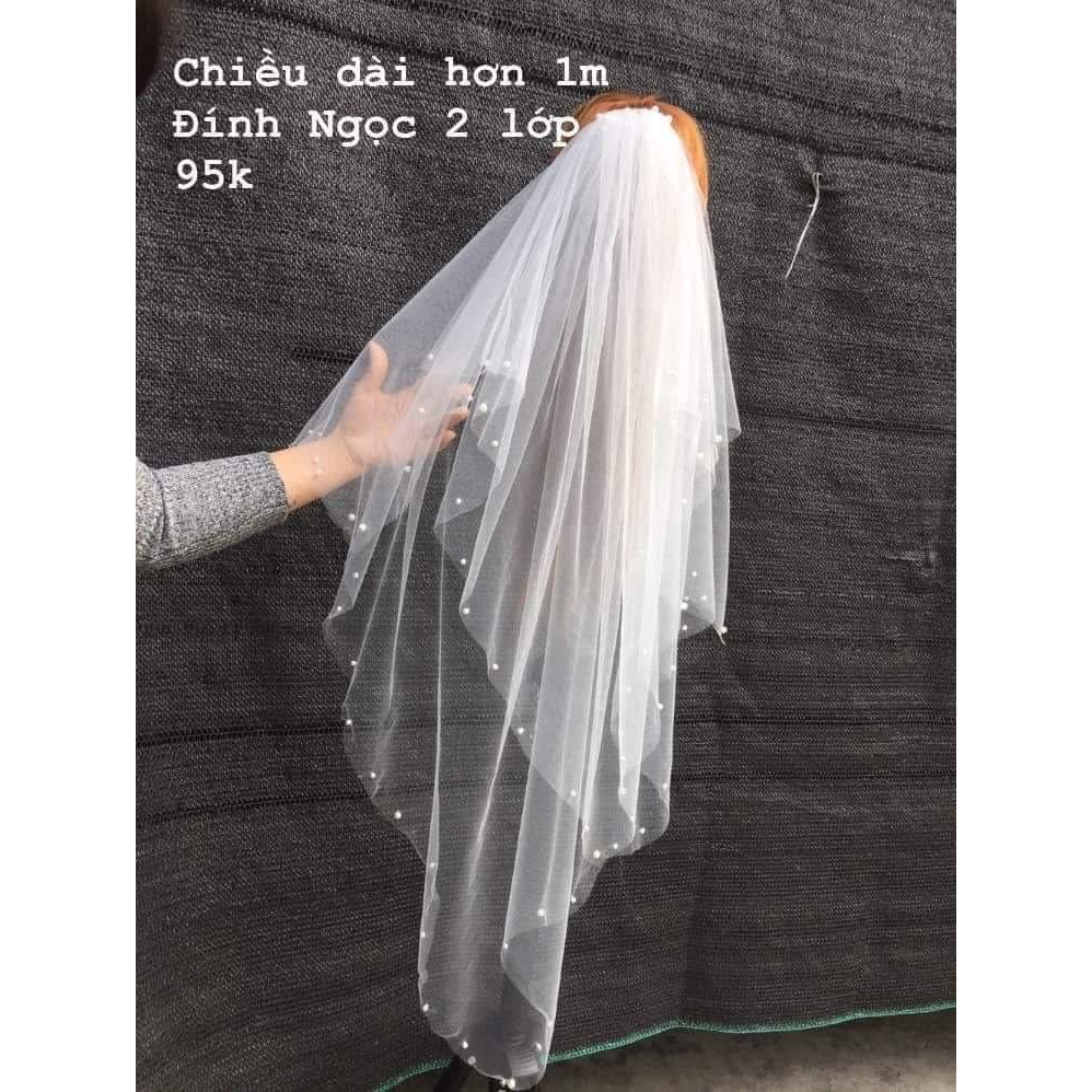 Lúp von cô dâu, lúp 2 lớp dài hơn 1m đính ngọc