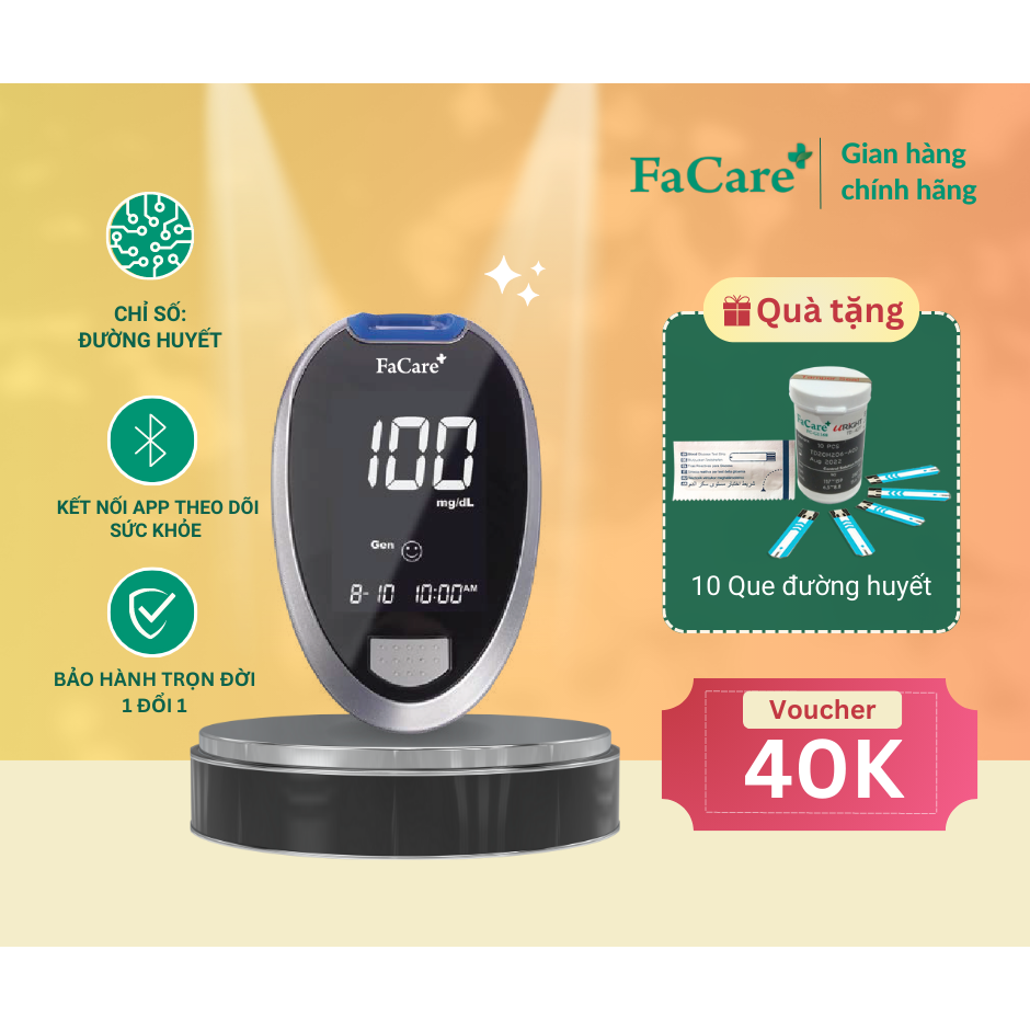 Máy đo đường huyết chính hãng FaCare FC-G168 tích hợp Bluetooth