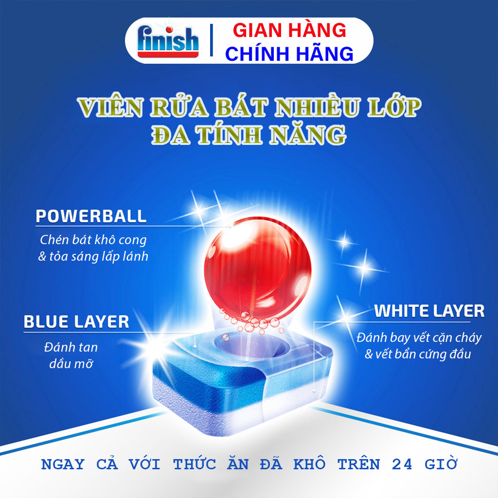 Viên Rửa Bát Finish Power Essential Hộp 100 Viên Chính Hãng Viên Rửa Chén 6 Chức Năng Rửa Sạch Hiệu Quả Hương Chanh