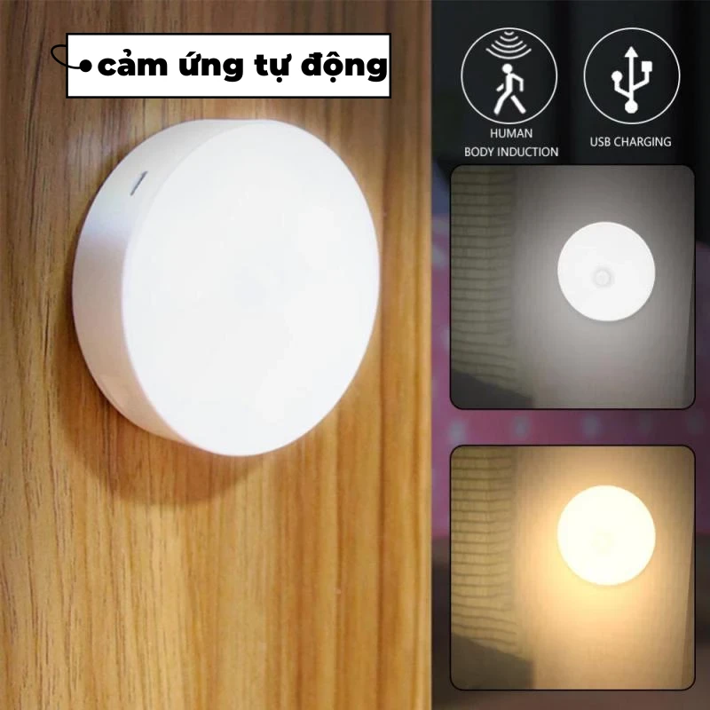 Đèn Cảm Ứng Chuyển Động, Đèn Led Thông Minh Dán Tường Không Dây, Góc Cảm Ứng Rộng Youngcitýhop