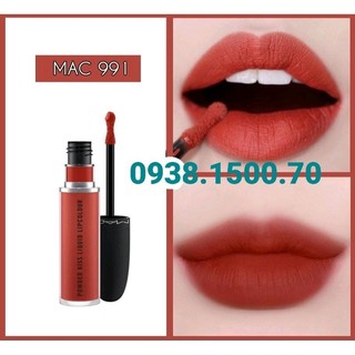 SON KEM LÌ ↔️MAC Powder Kiss Liquid LipColour 991 Devoted To Chili #ĐỎ_ĐẤT
