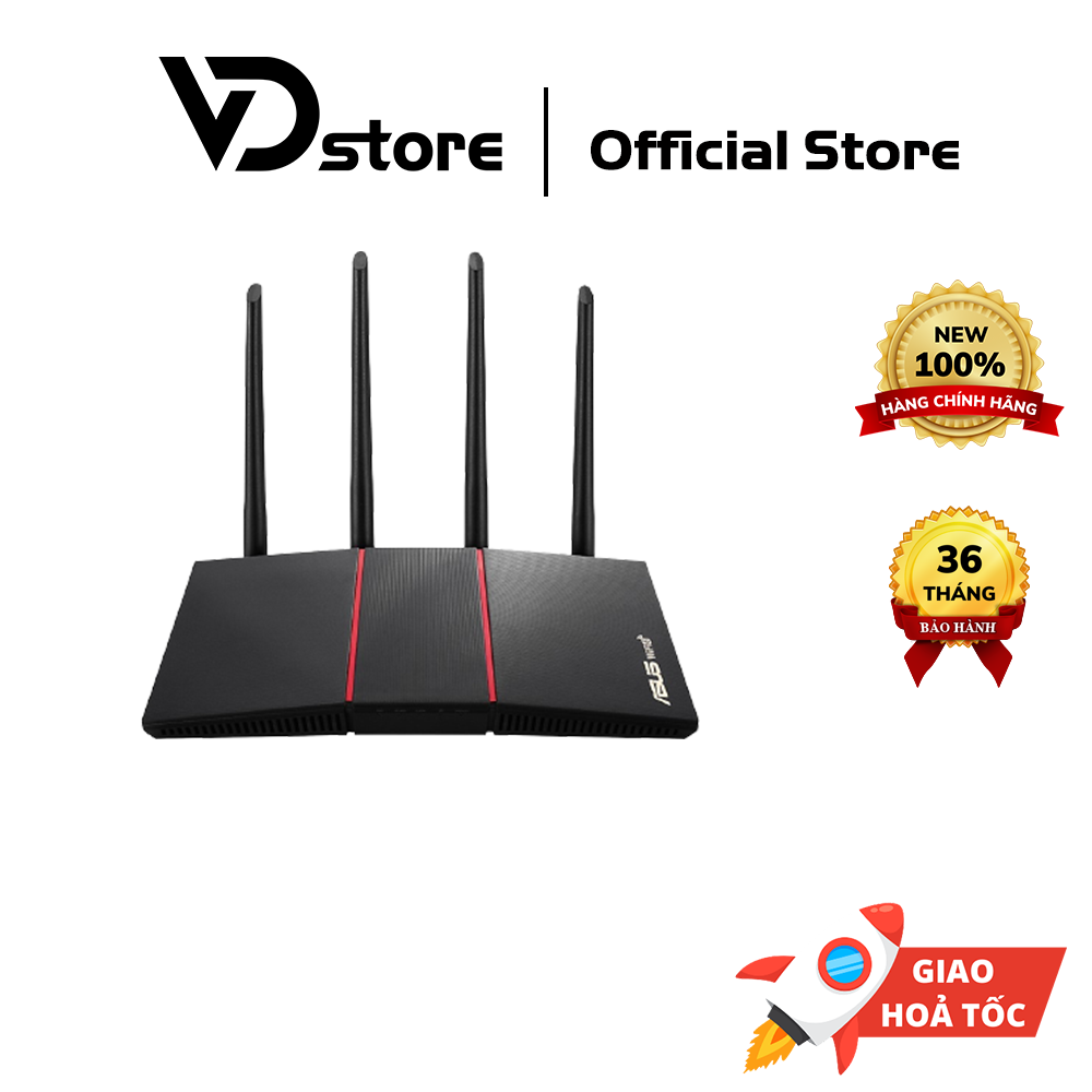 BỘ PHÁT WIFI ASUS RT-AX55 CHUẨN AX1800 DUAL BAND WIFI 6 CHÍNH HÃNG