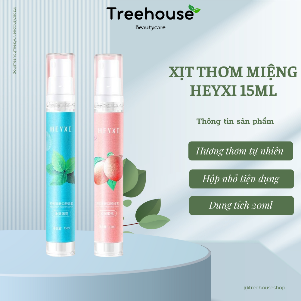 Chai Xịt Thơm Miệng Chính Hãng Heyxi 15ml Xịt Thơm Miệng Thơm Lâu Vị Bạc Hà