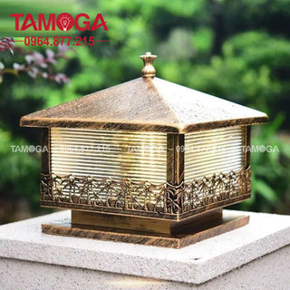 Đèn trụ cổng cây dừa trang trí cỡ 400mm tamoga gaxin 7005 + tặng kèm bóng 9w vàng
