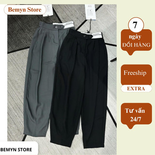 Quần tây nữ baggy công sở lưng cao, quần vải baggy nữ Bemyn Store